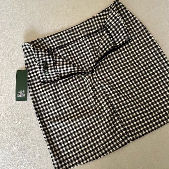 nwt black and white gingham mini skirt - Picture 4 of 4
